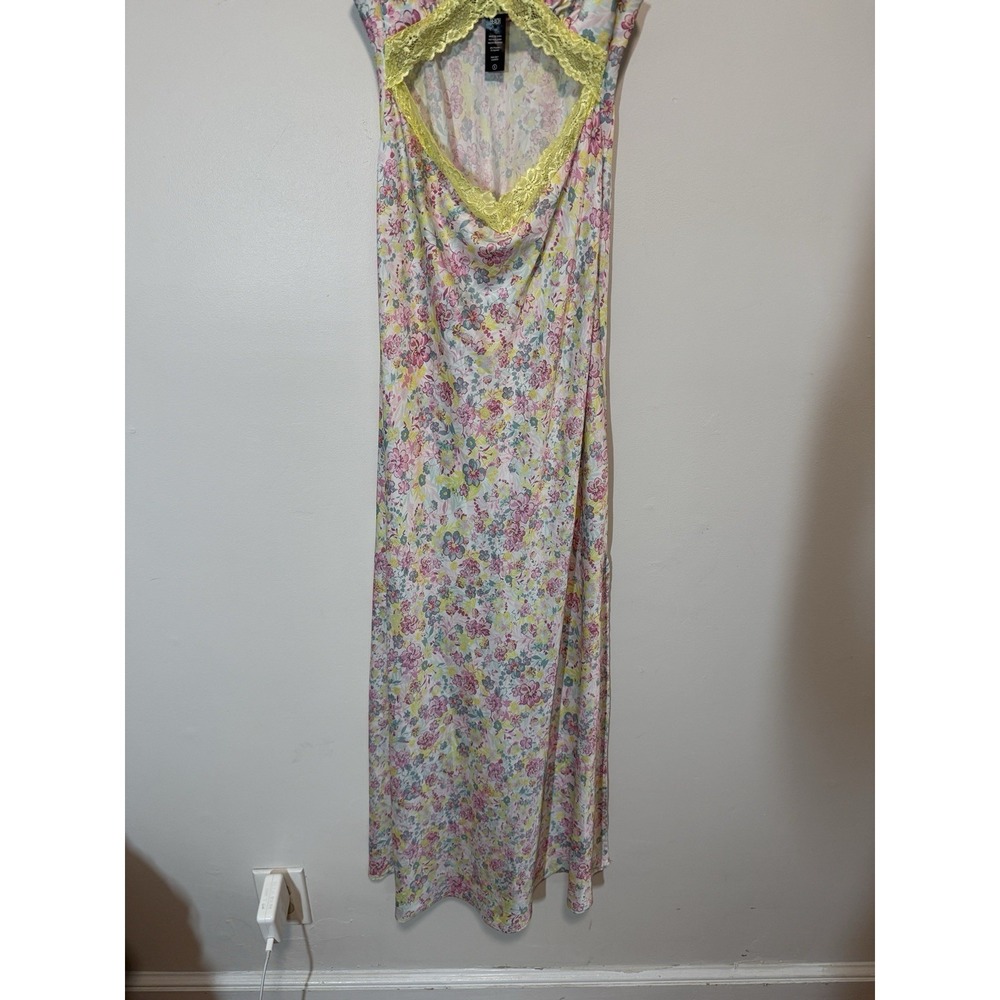 Beach Riot Kimi Cut-Out Slit V-Neck Dress in Forget Me Not Floral Lace Trim Smal - Picture 5 of 11